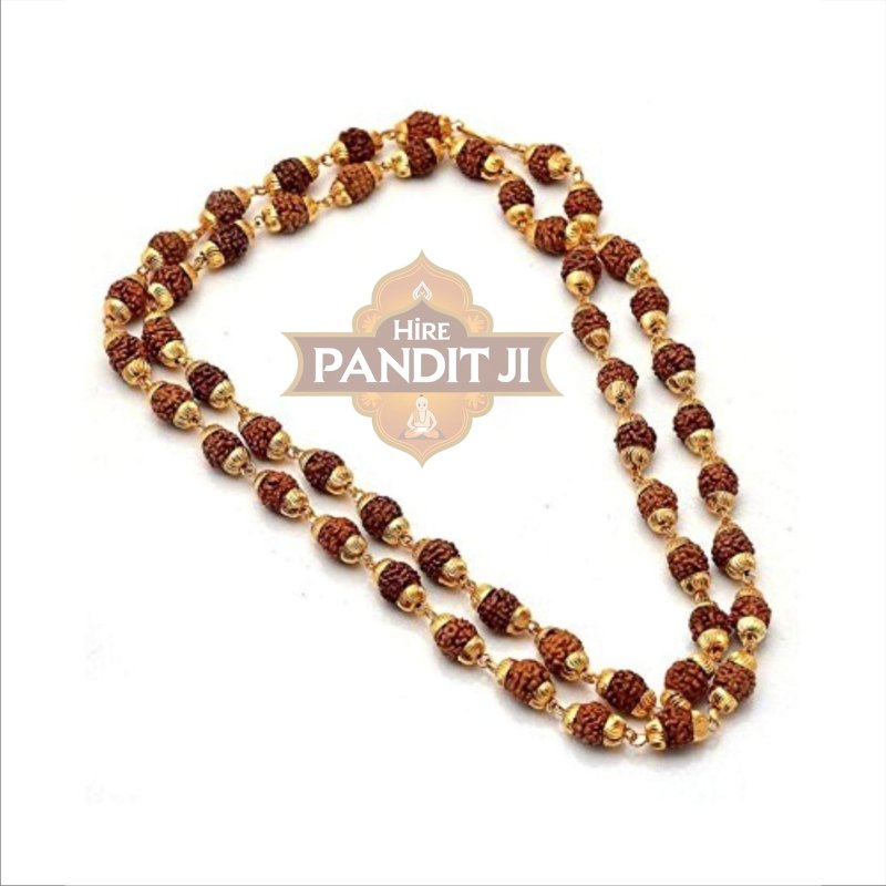 Pure Rudraksha Wood Mala Golden